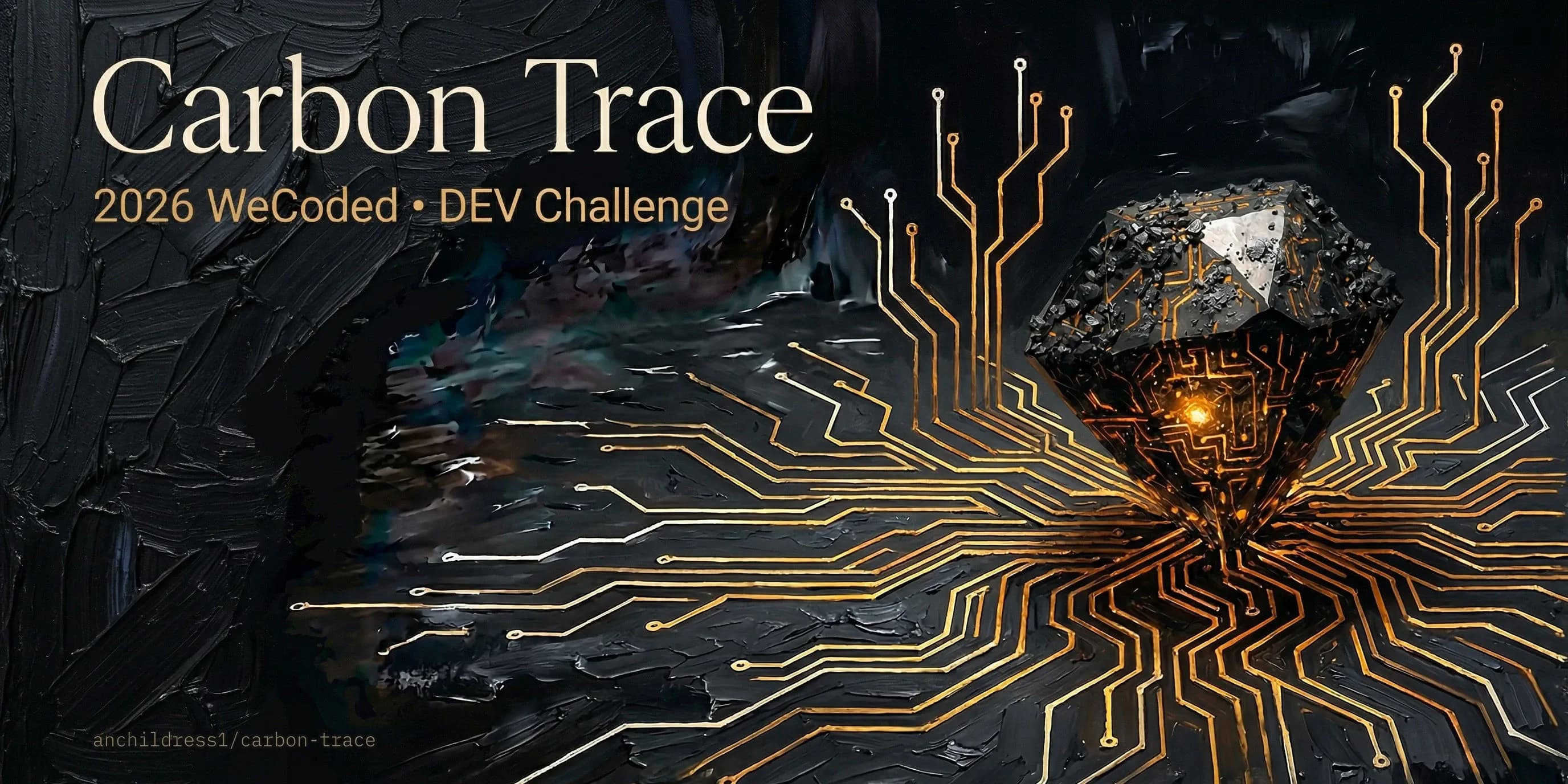 Carbon Trace visual experience following a diamond metaphor through pressure, bias, and transformation toward becoming
